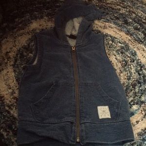 Boys Jean vest with hoodie.